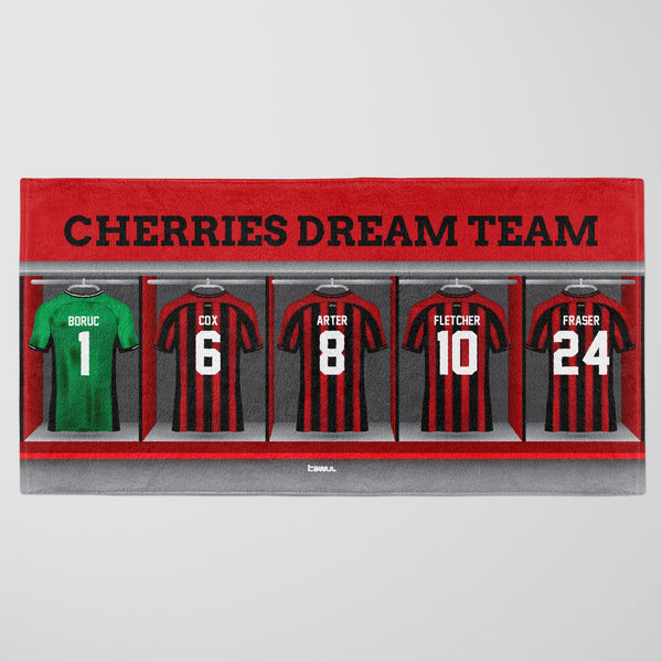 Bournemouth Personalised Dream Team Beach Towel