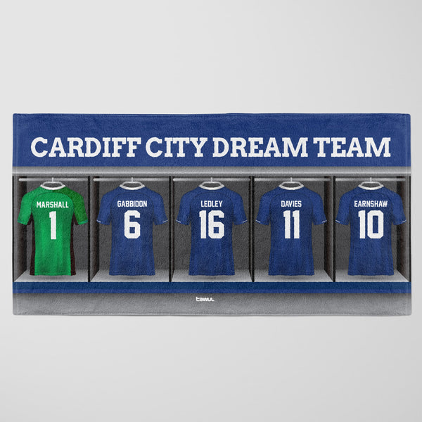 Cardiff City Personalised Dream Team Beach Towel