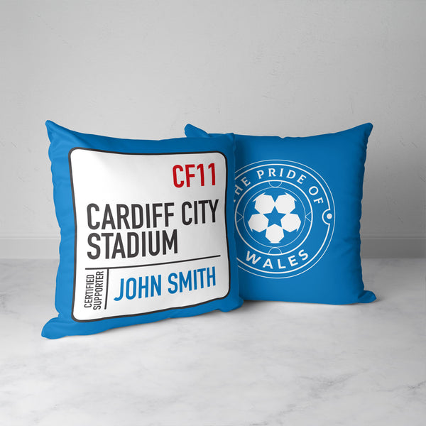 Cardiff City Personalised Cushion