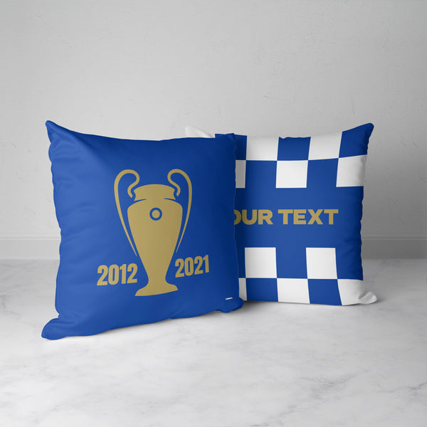 Chelsea European Cups Personalised Cushion