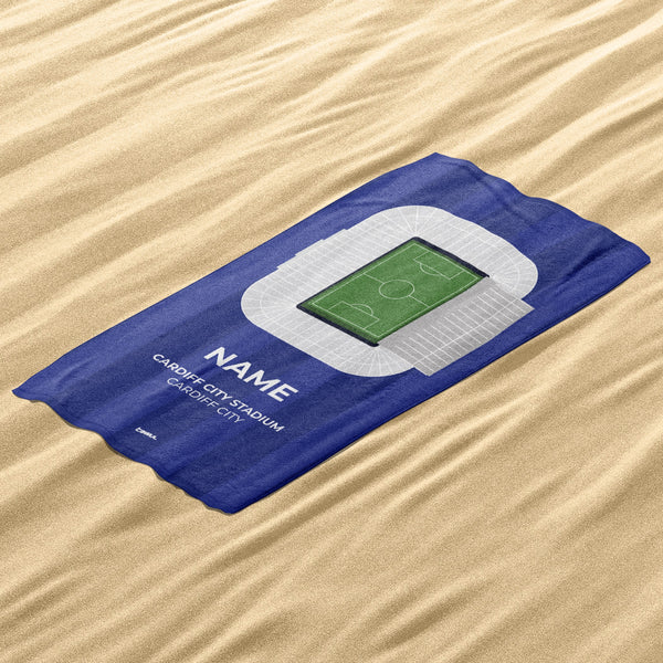 Cardiff Stadium Personalised Football Beach Towel