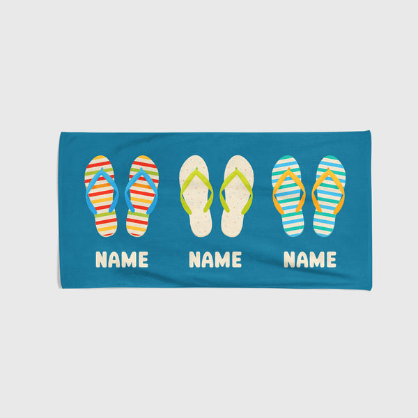 Personalised Beach Towel - Flip Flops