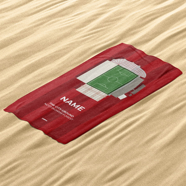 Nottingham Forest Stadium Personalised Football Beach Towel