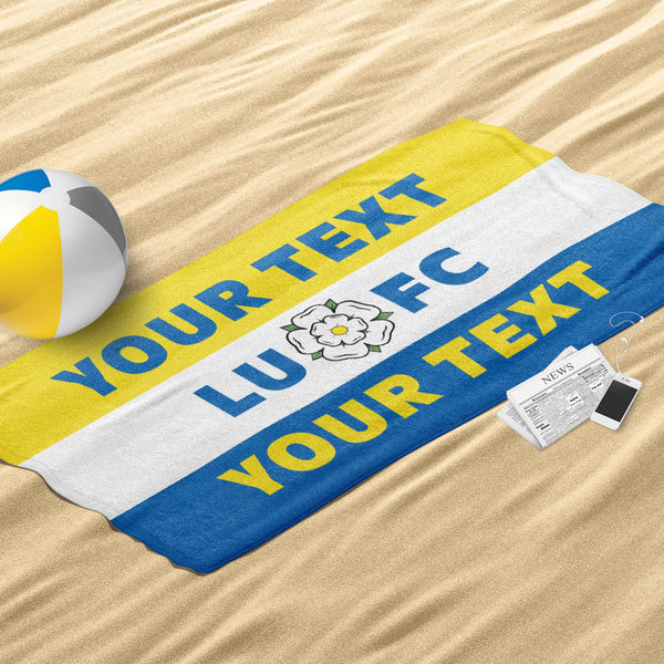 Leeds United Flag Personalised Beach Towel