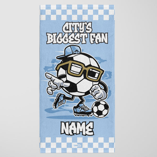 Man City Kids Personalised Beach Towel