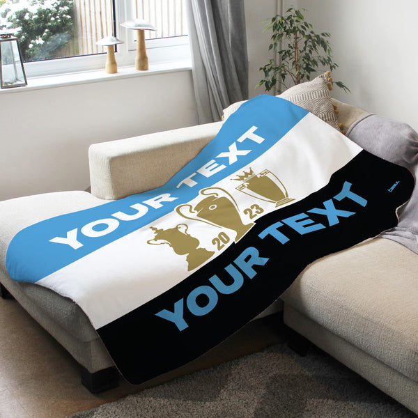 Man City Treble Winners Personalised Blanket