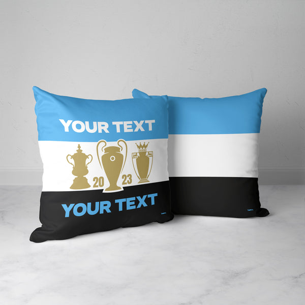 Man City Treble Winners Personalised Cushion