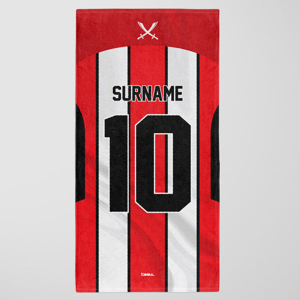 Sheffield United Personalised Shirt Beach Towel