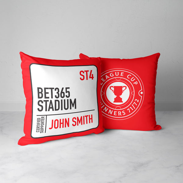 Stoke City Personalised Cushion