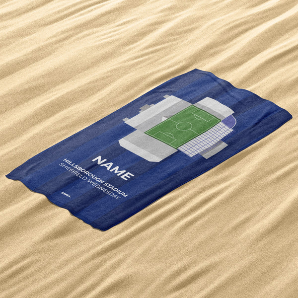 Sheffield Wednesday Stadium Personalised Football Beach Towel