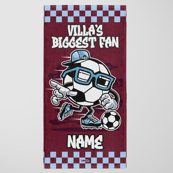 Aston Villa Kids Personalised Beach Towel