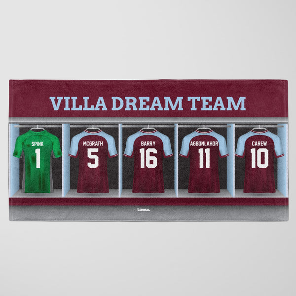 Aston Villa Personalised Dream Team Beach Towel