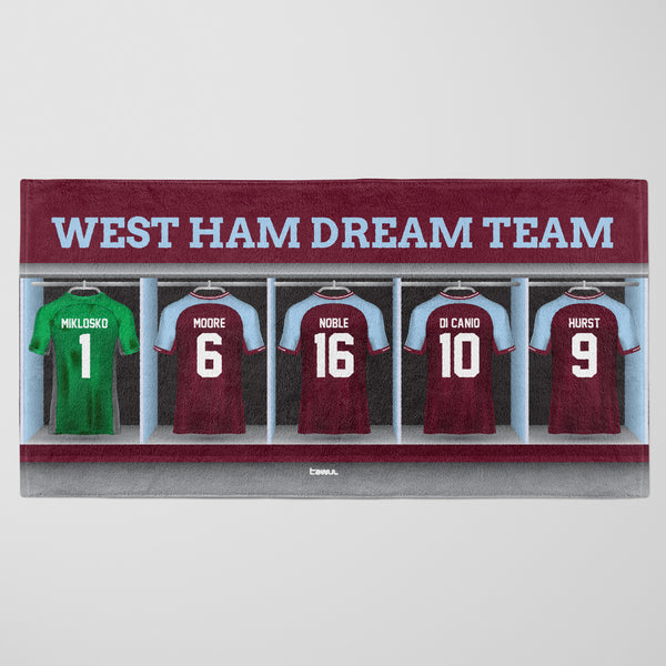 West Ham Personalised Dream Team Beach Towel